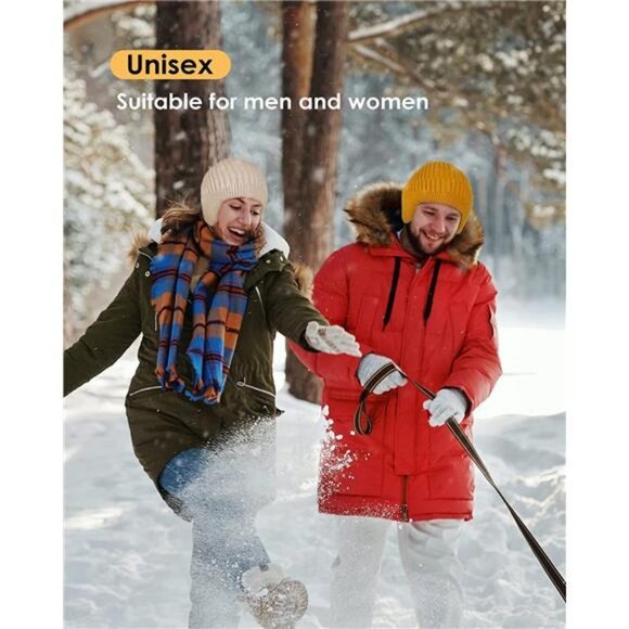 Womens Mens Beanie Hat Winter Hat with Earflaps, Fashionable Ski Skull Hat - Picture 6 of 7